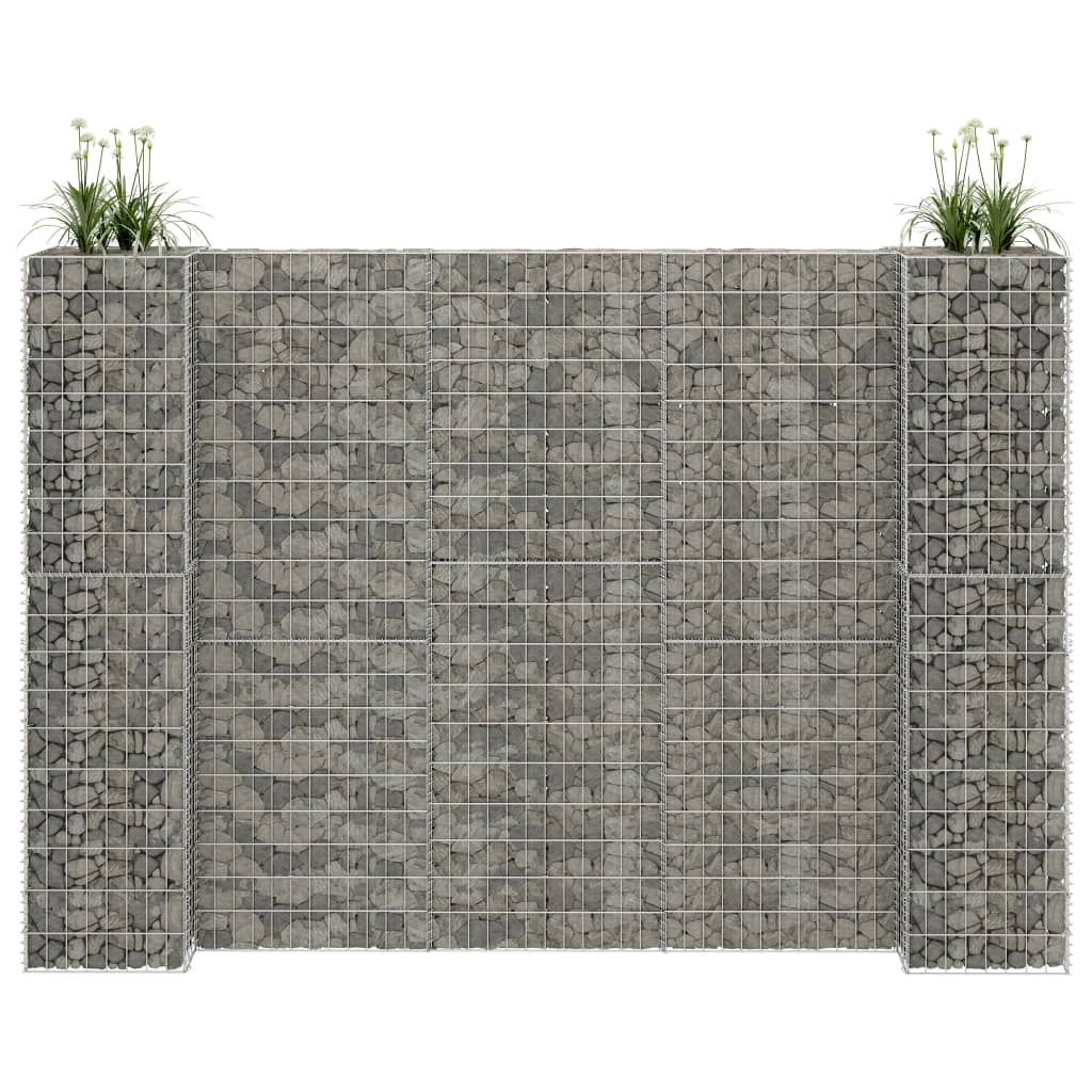 H-formet gabion-plantekasse 260x40x180 cm stål