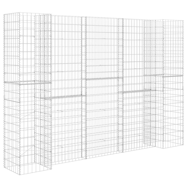 H-formet gabion-plantekasse 260x40x200 cm stål