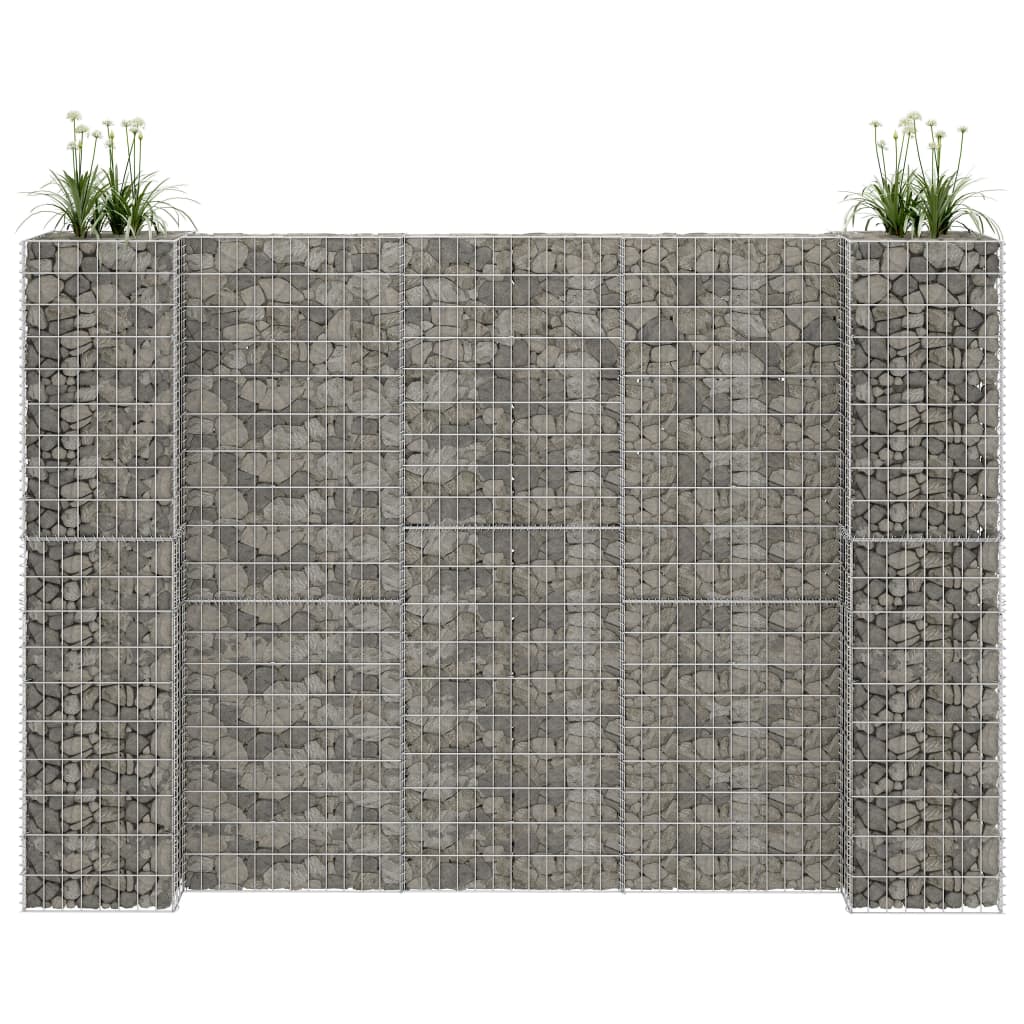 H-formet gabion-plantekasse 260x40x200 cm stål