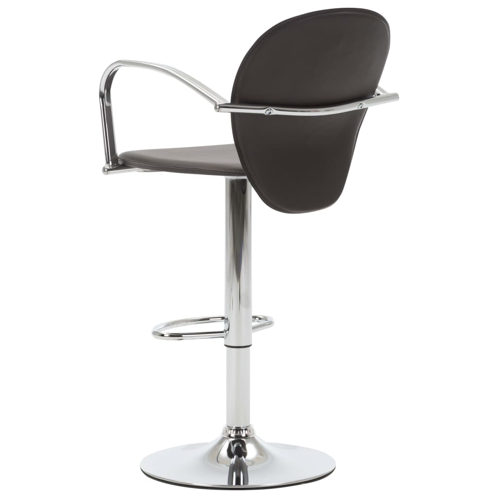 barstole med armlæn 2 stk. kunstlæder brun