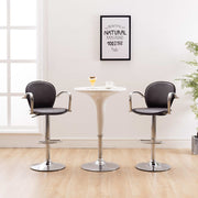 barstole med armlæn 2 stk. kunstlæder brun