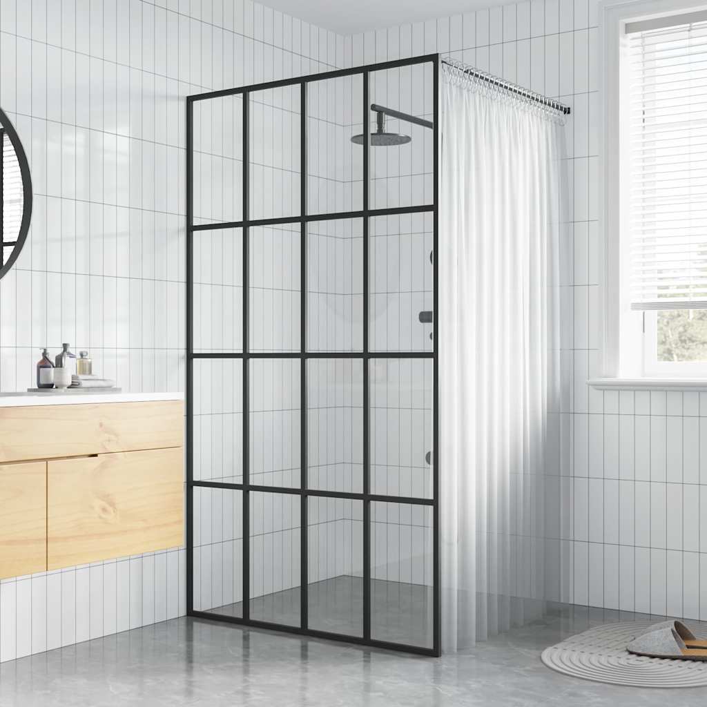 bruseafskærmning 100x195 cm hærdet glas klart