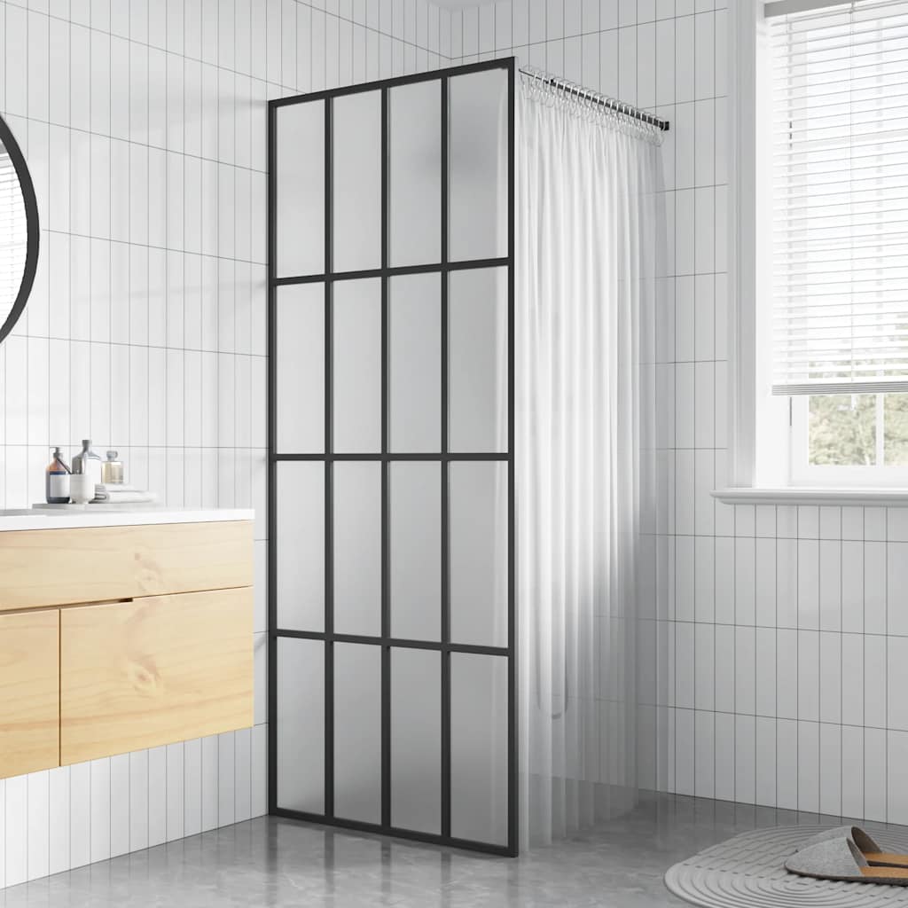 bruseafskærmning 90x195 cm hærdet glas matteret