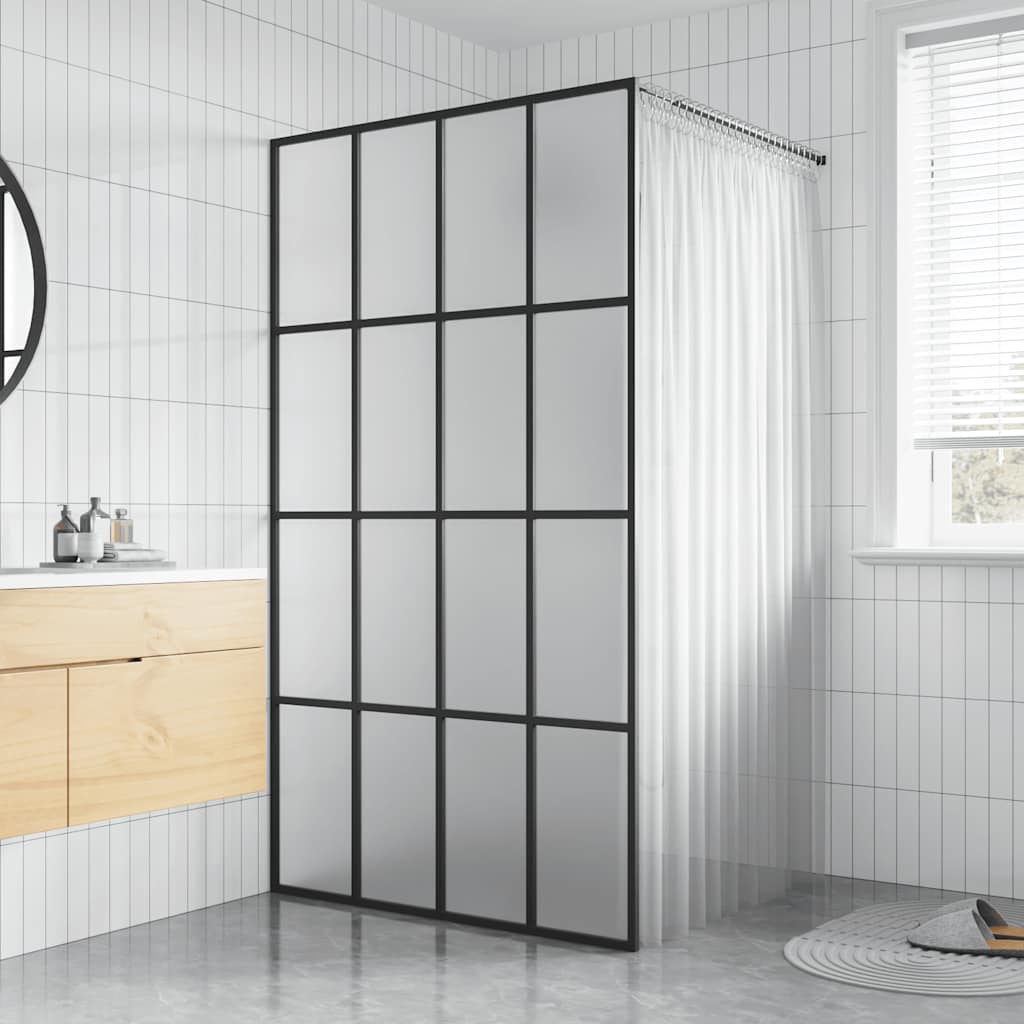 bruseafskærmning 100x195 cm hærdet glas matteret