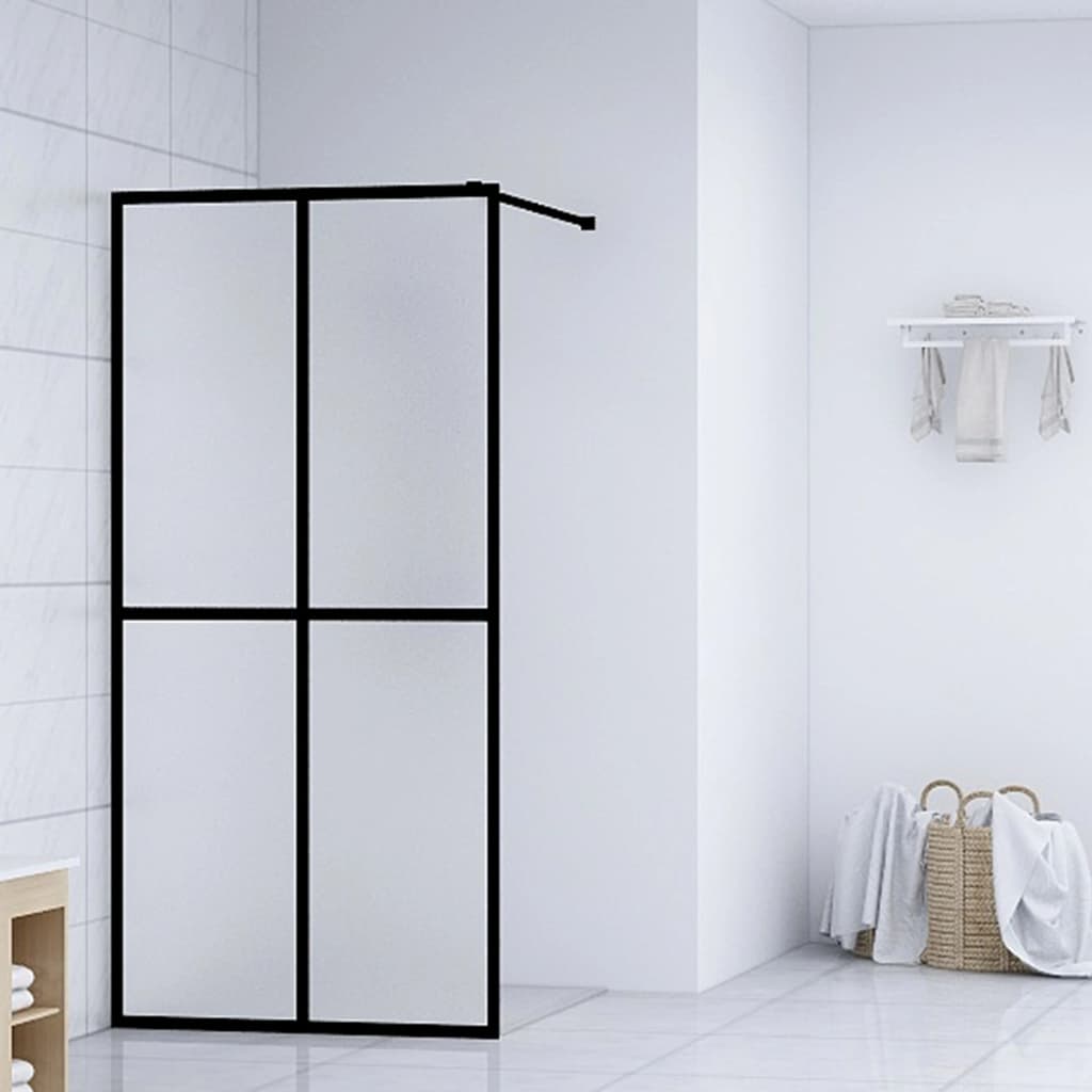 bruseafskærmning 90x195 cm hærdet glas matteret