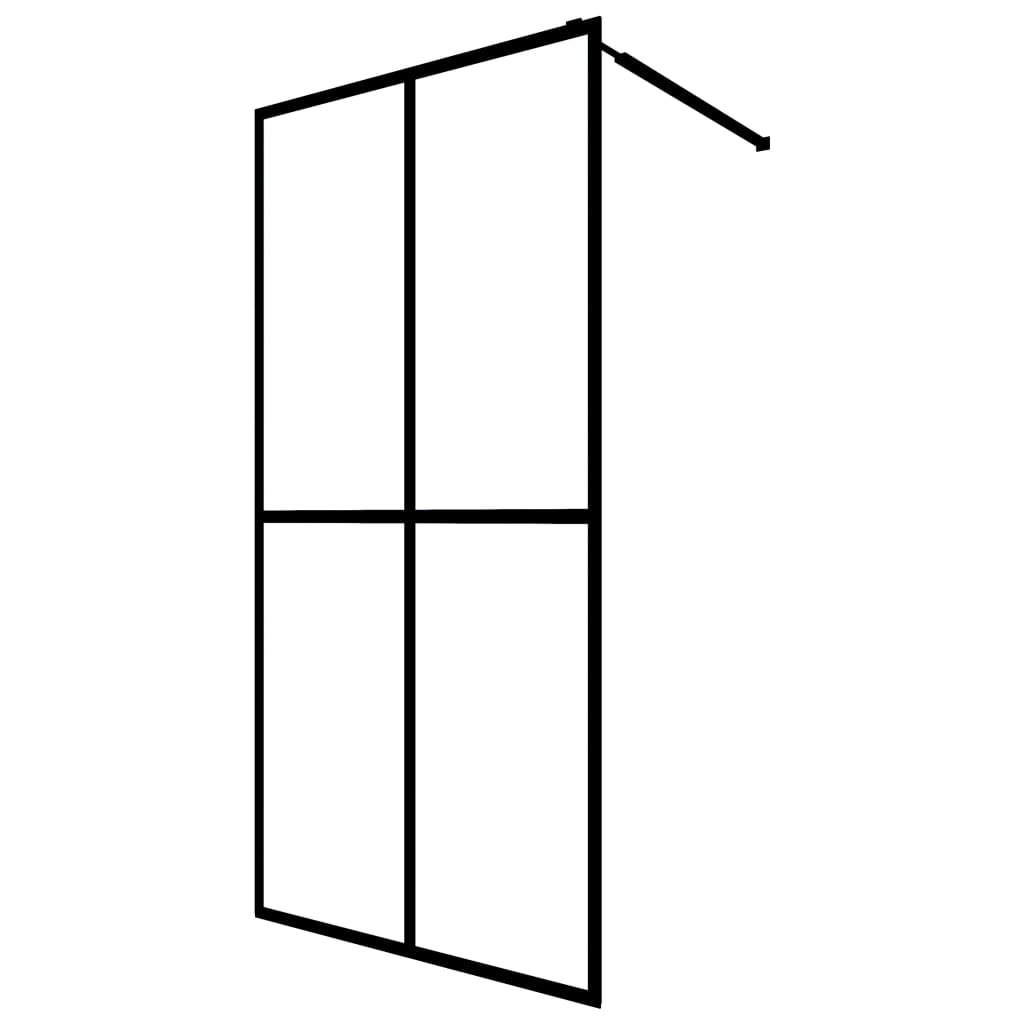 bruseafskærmning 100x195 cm hærdet glas matteret