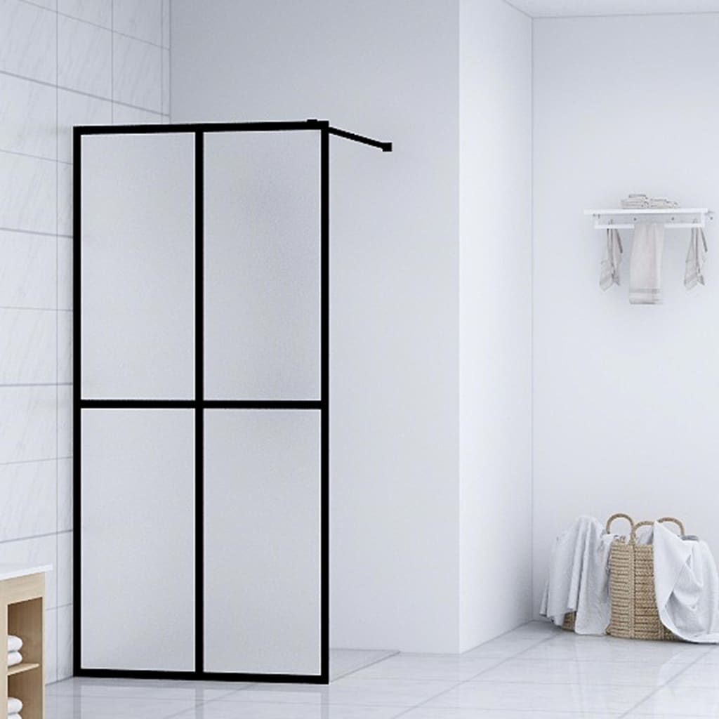 bruseafskærmning 100x195 cm hærdet glas matteret
