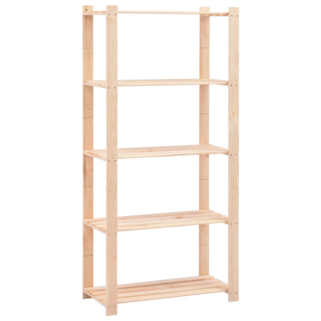 reol i 5 niveauer 80 x 38 x 170 cm massivt fyrretræ 250 kg
