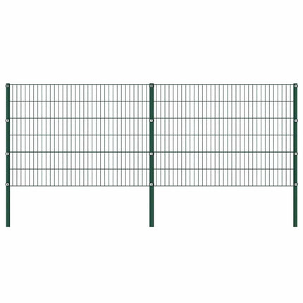 hegnspanel med stolper jern 349x120 cm grøn