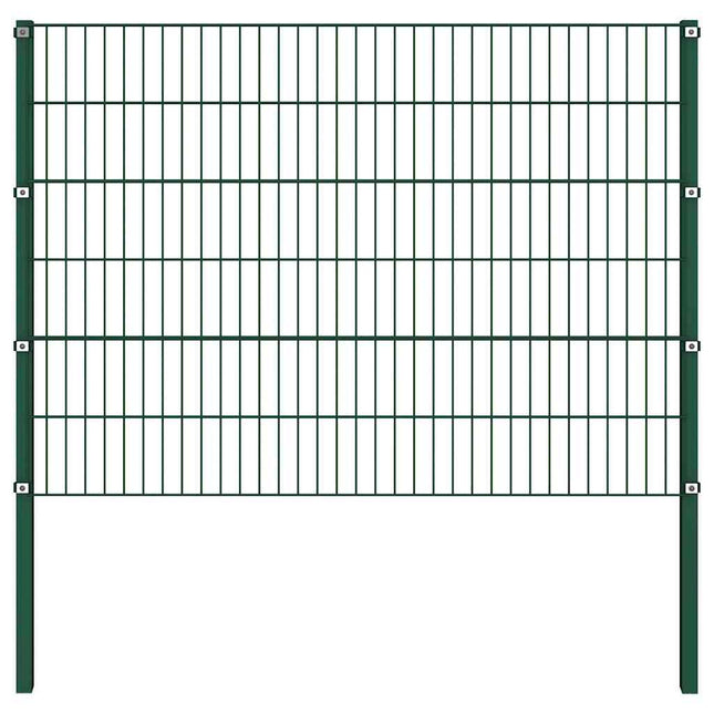 hegnspanel med stolper jern 349x120 cm grøn