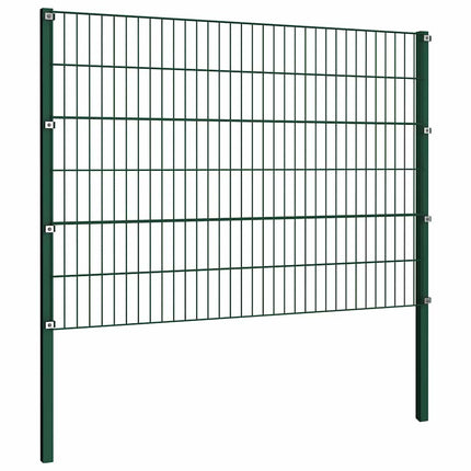 hegnspanel med stolper jern 349x120 cm grøn