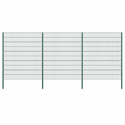 hegnspanel med stolper jern 522x200 cm grøn