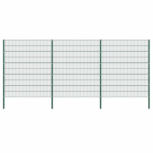 hegnspanel med stolper jern 522x200 cm grøn