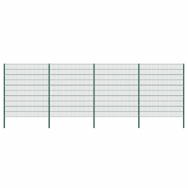 hegnspanel med stolper jern 694,5x200 cm grøn