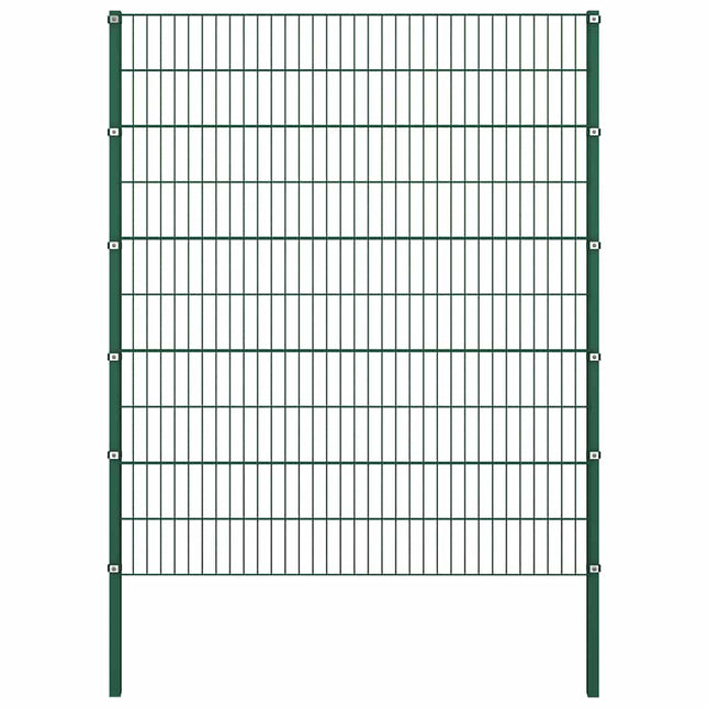 hegnspanel med stolper jern 1212x200 cm grøn