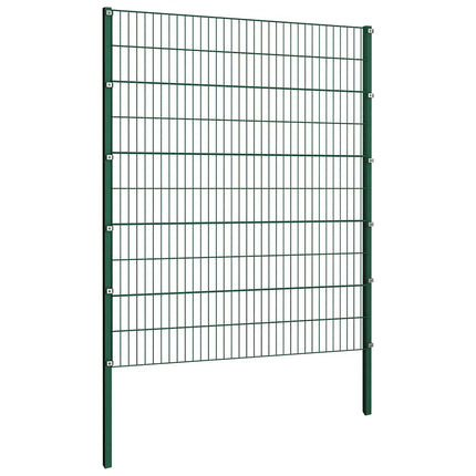 hegnspanel med stolper jern 1385x200 cm grøn