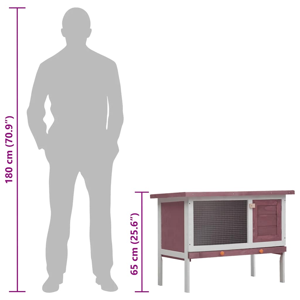 udendørs kaninbur 1 niveau træ brun