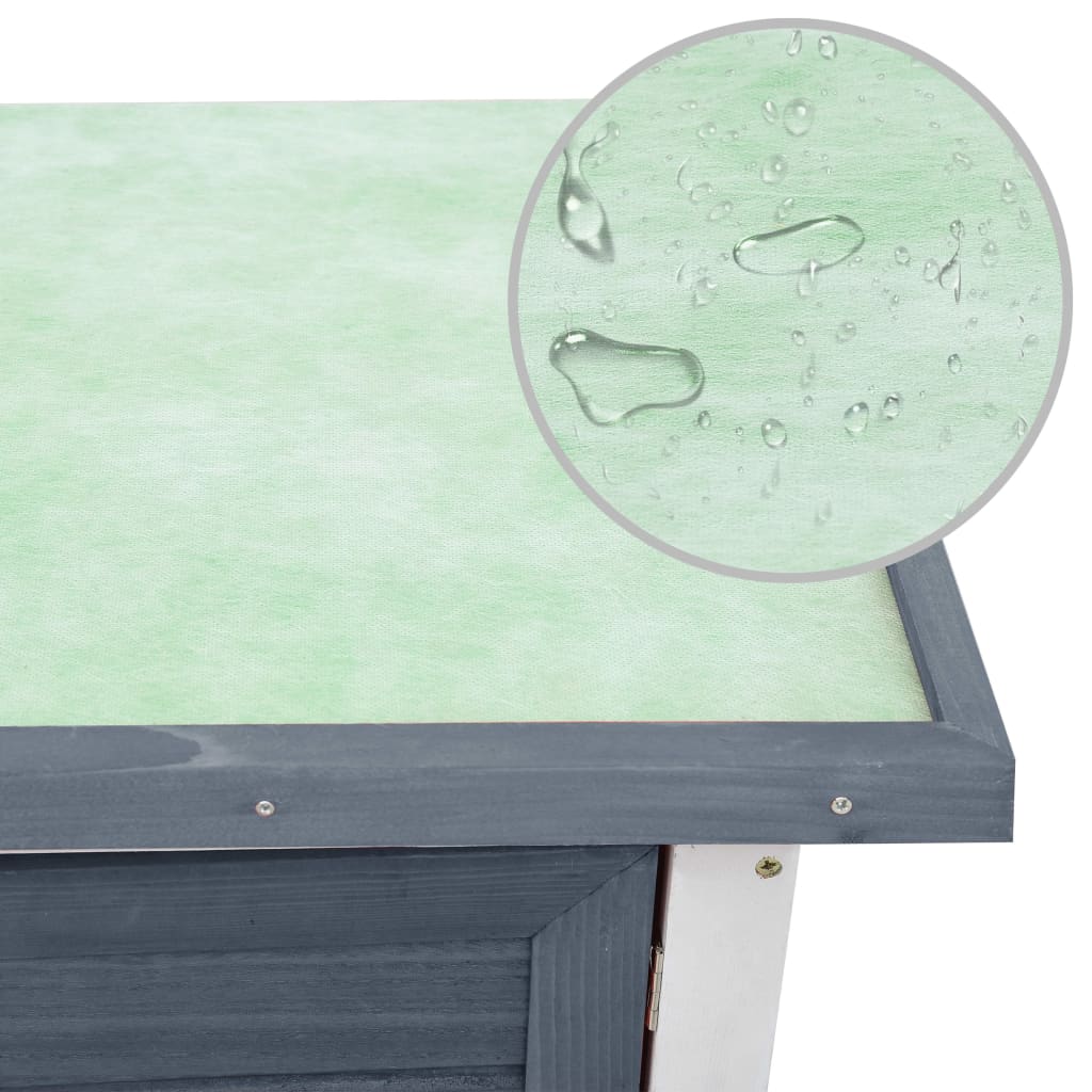 udendørs kaninbur 1 dør træ grå