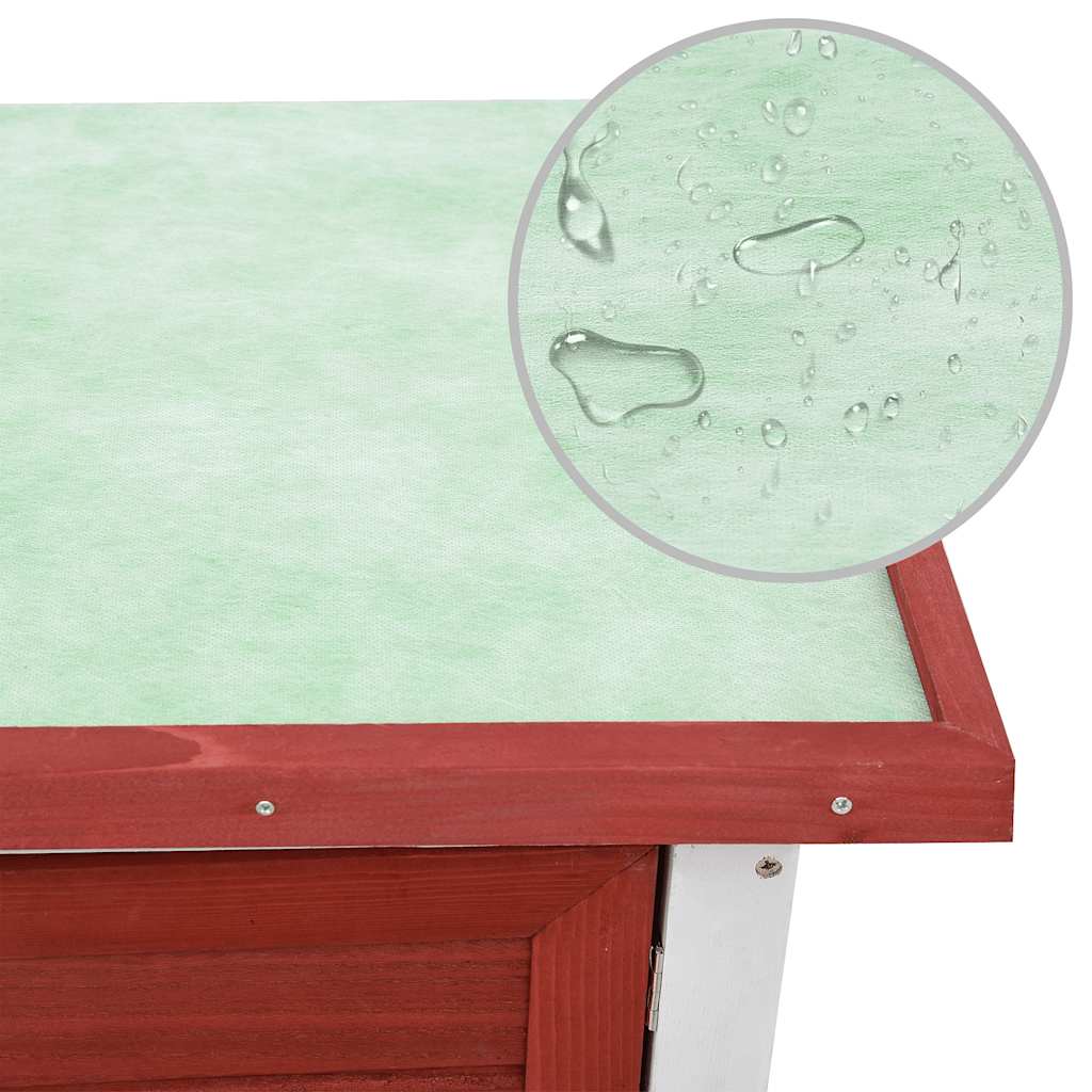 udendørs kaninbur 1 dør træ rød