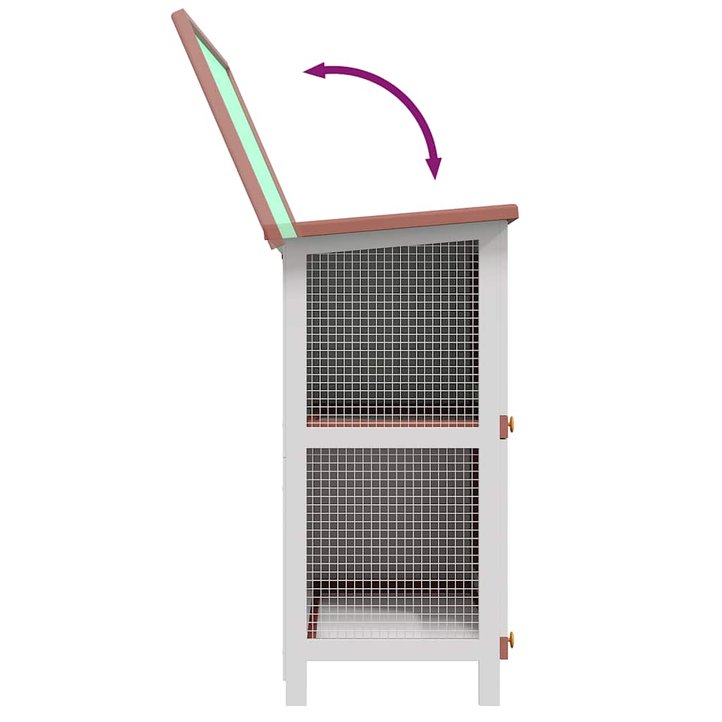 udendørs kaninbur 4 døre træ brun