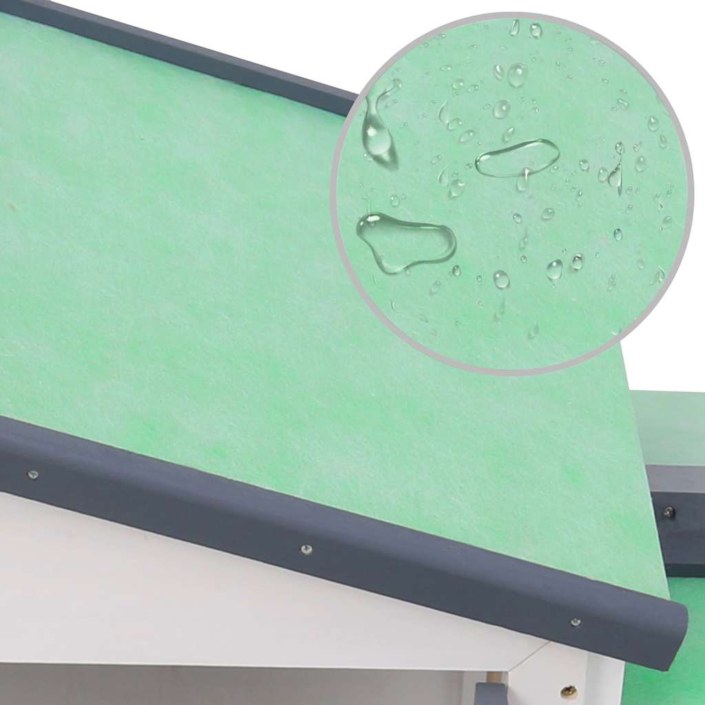 stort udendørsbur til kæledyr 145x45x84 cm træ grå hvid