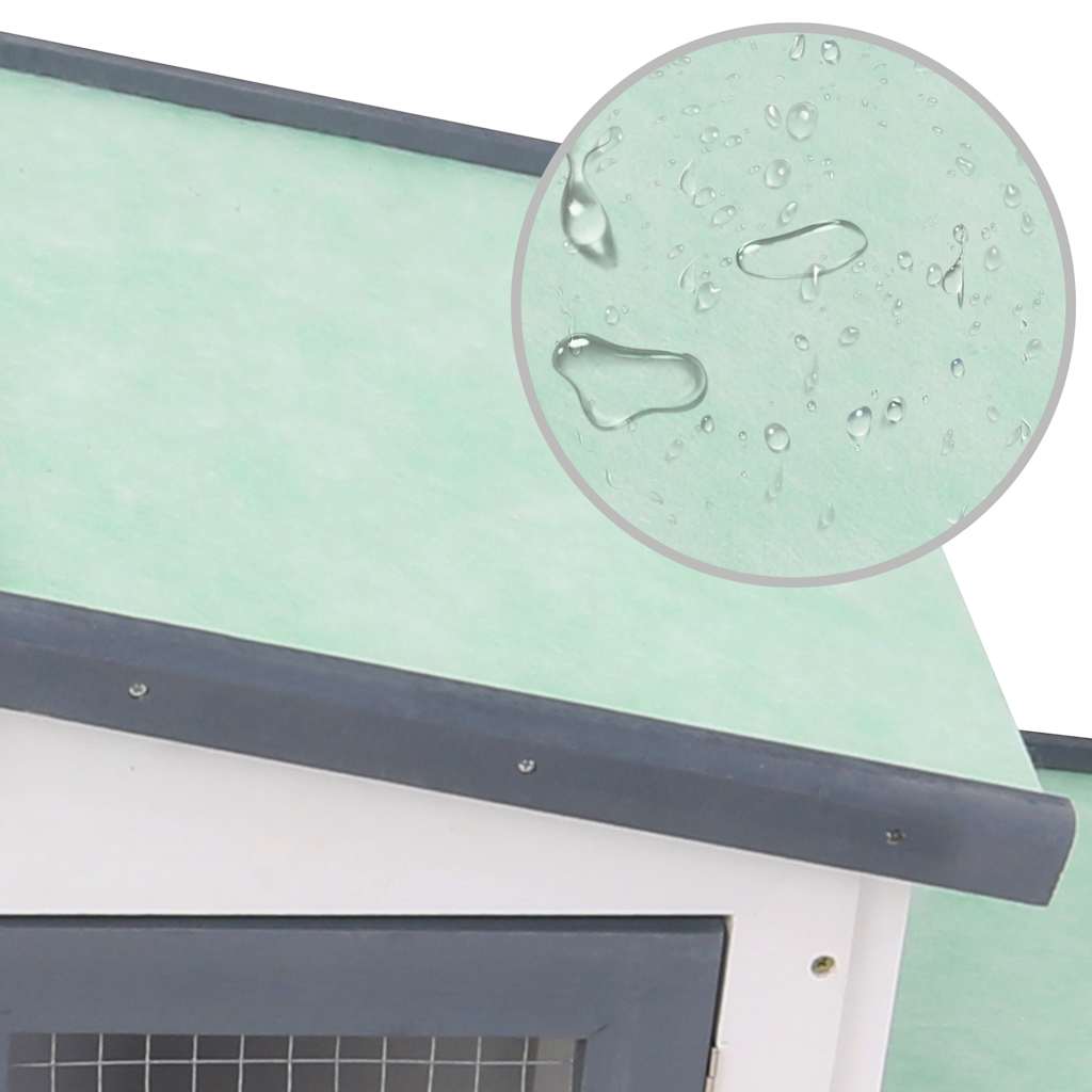 stort udendørsbur til kæledyr 201x45x85 cm træ grå hvid