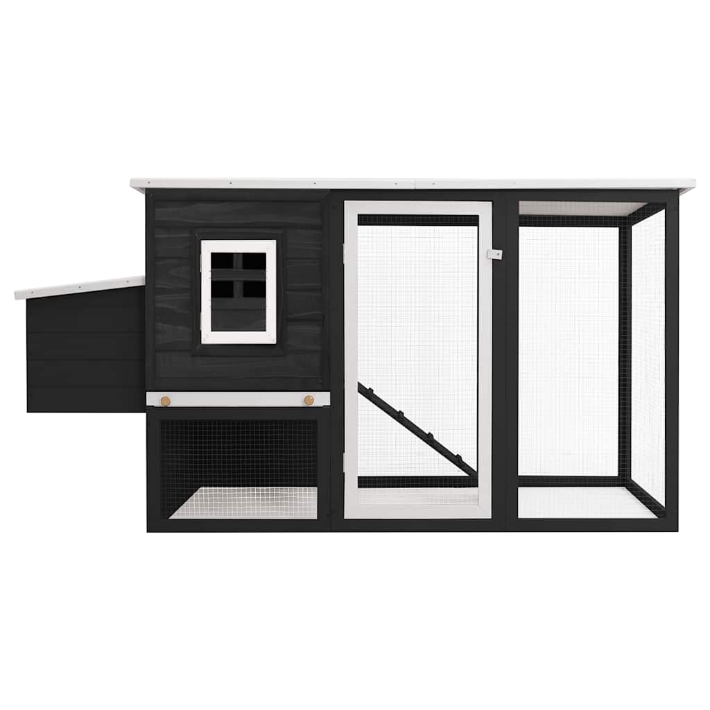 udendørs hønsehus med 1 redekasse træ grå