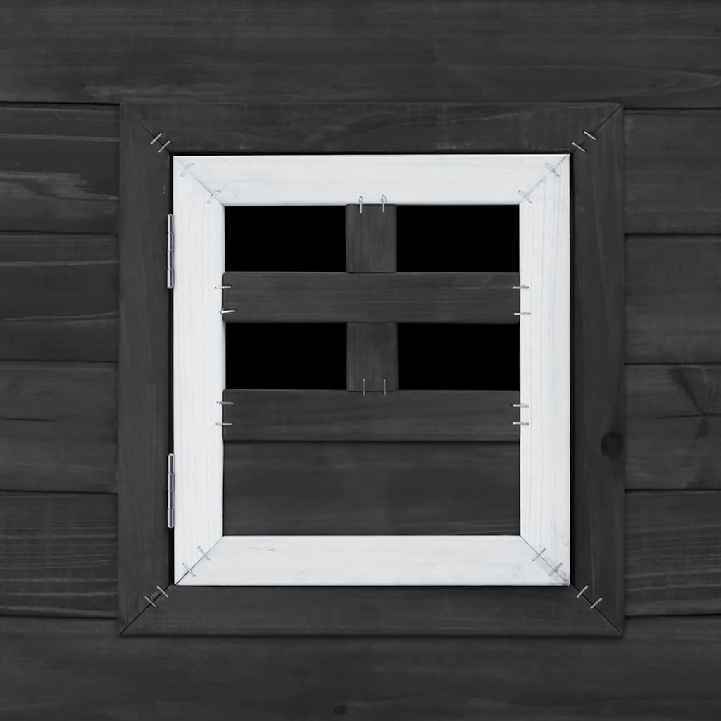 udendørs hønsehus med 1 redekasse træ grå