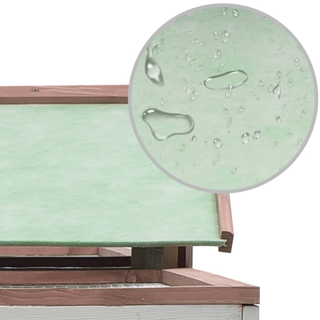 kaninbur 310x70x87 cm massivt fyrre- og grantræ mokkafarvet