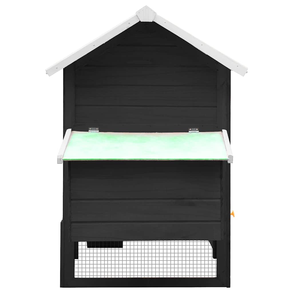 hønsehus 170x81x110 cm massivt fyrretræ og grantræ grå