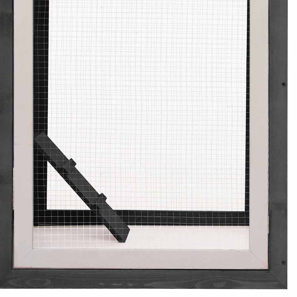 hønsehus 170x81x110 cm massivt fyrretræ og grantræ grå