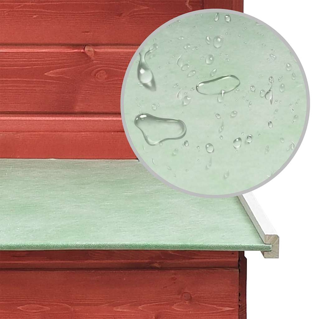 hønsehus 170x81x110 cm massivt fyrretræ og grantræ rød