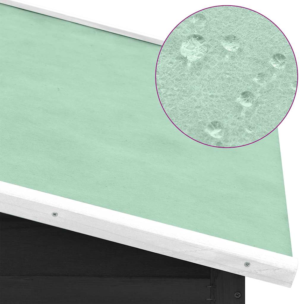 hønsehus med redekasse massivt fyrretræ grå og hvid