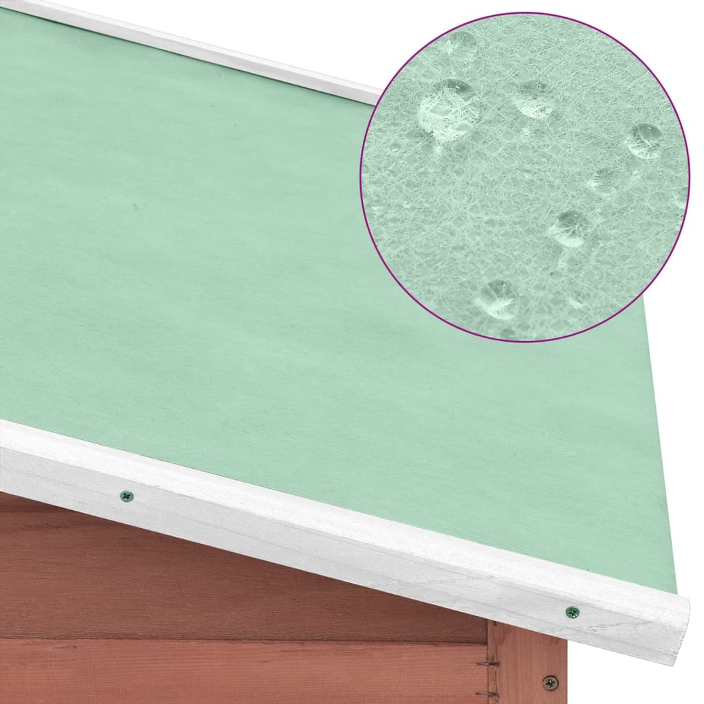 hønsehus med redekasse massivt fyrretræ mokka og hvid