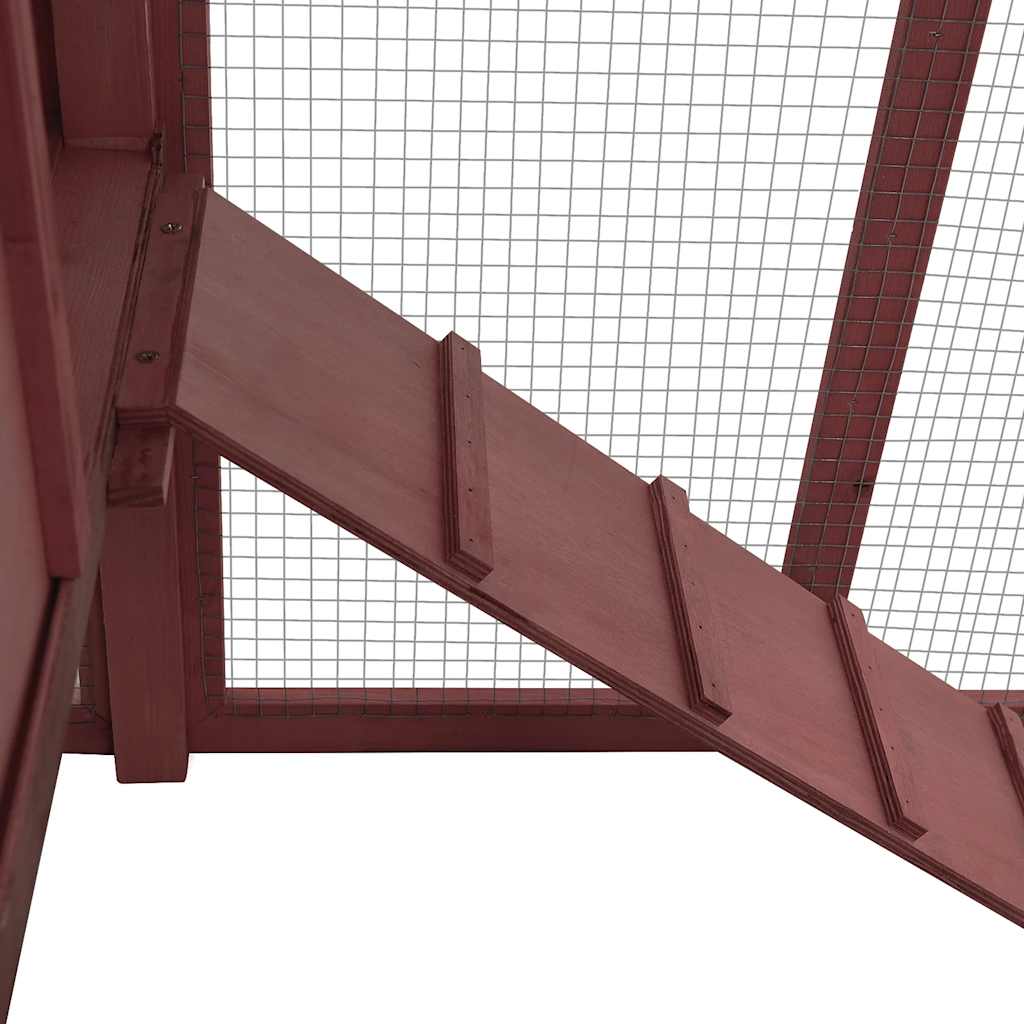 hønsehus med redekasse massivt fyrretræ mokka og hvid