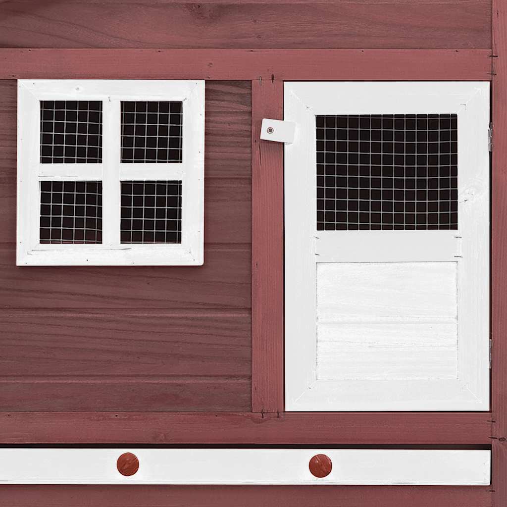 hønsehus med redekasse massivt fyrretræ mokka og hvid