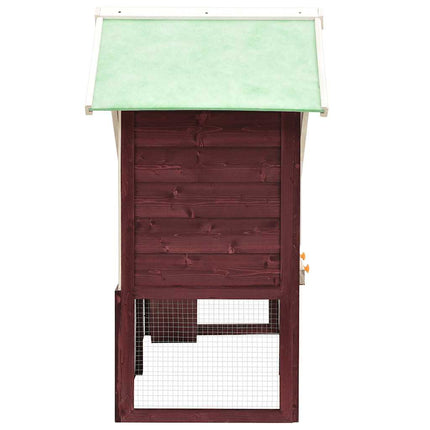 kaninbur 140x63x120 cm massivt fyrretræ mokka og hvid