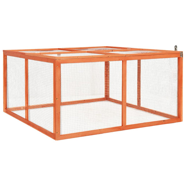 kaninbur 124x120x60 cm massivt fyrretræ