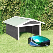 skur til robotplæneklipper 72x87x50 cm fyrretræ grå og hvid