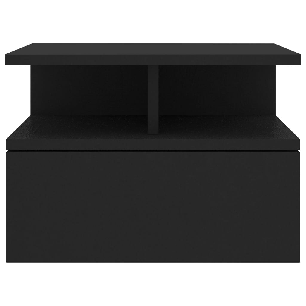 svævende natborde 2 stk. 40 x 31 x 27 cm konstrueret træ sort