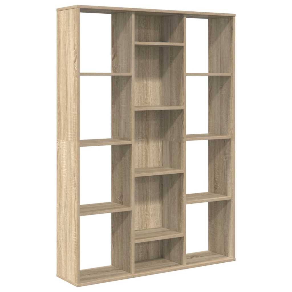 rumdeler/bogreol 100x24x140 cm konstrueret træ sonoma-eg
