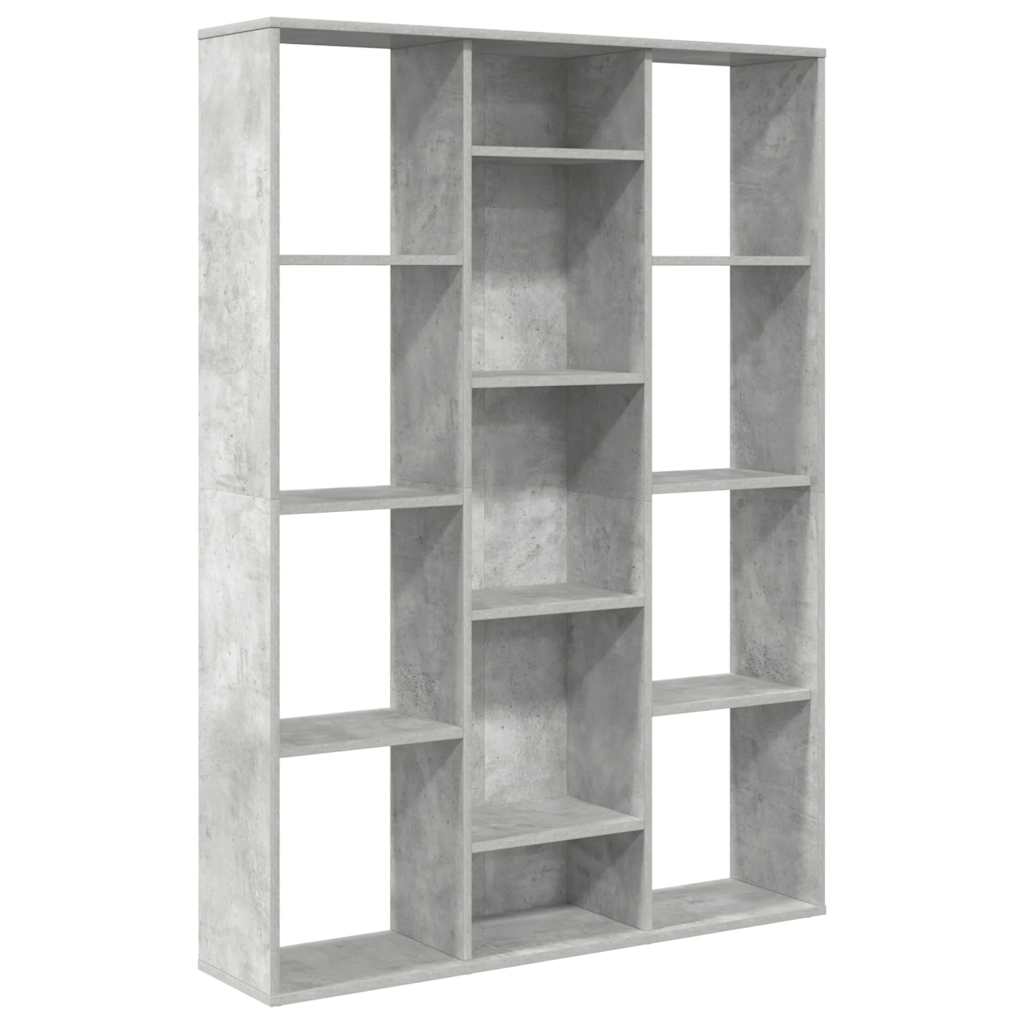 rumdeler/bogreol 100x24x140 cm konstrueret træ betongrå