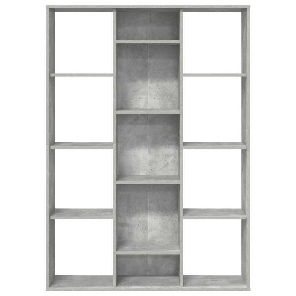rumdeler/bogreol 100x24x140 cm konstrueret træ betongrå