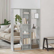 rumdeler/bogreol 100x24x140 cm konstrueret træ betongrå