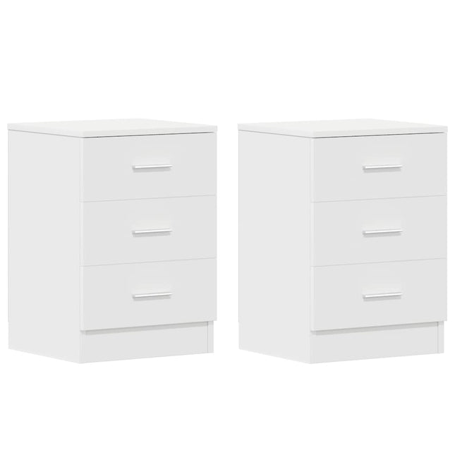 sengeborde 2 stk. 38x35x56 cm konstrueret træ hvid