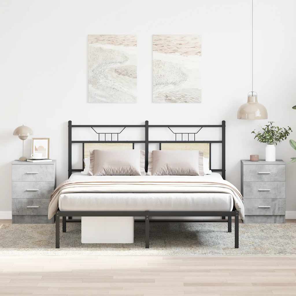 sengeborde 2 stk. 38x35x56 cm konstrueret træ betongrå