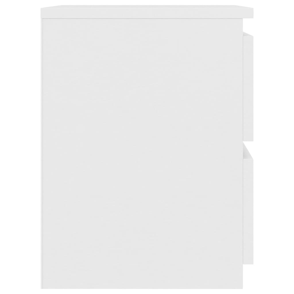 sengebord 30x30x40 cm konstrueret træ hvid