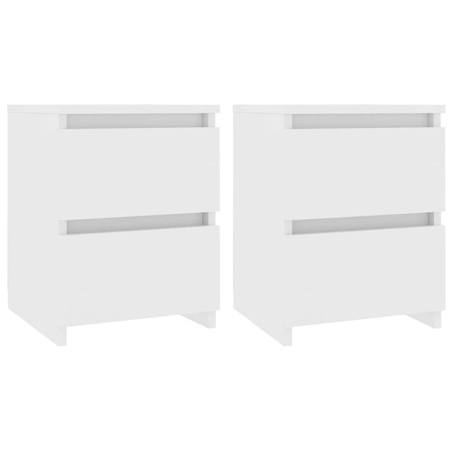 sengeborde 2 stk. 30x30x40 cm konstrueret træ hvid
