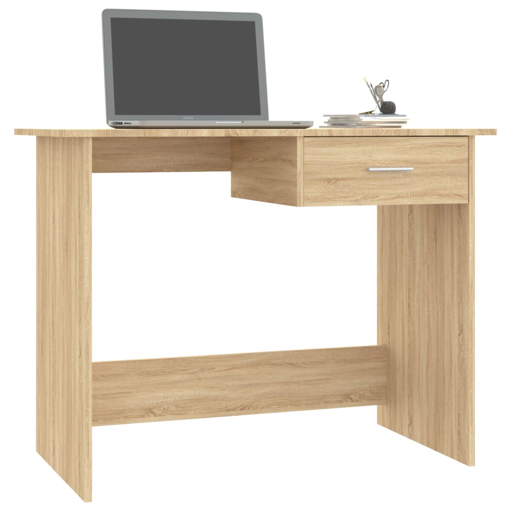 skrivebord 100x50x76 cm konstrueret træ sonoma-eg