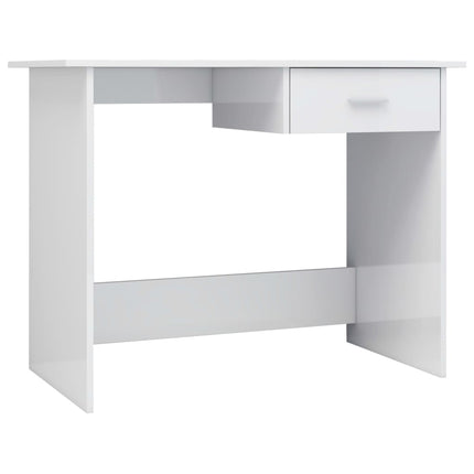 skrivebord 100x50x76 cm konstrueret træ hvid højglans